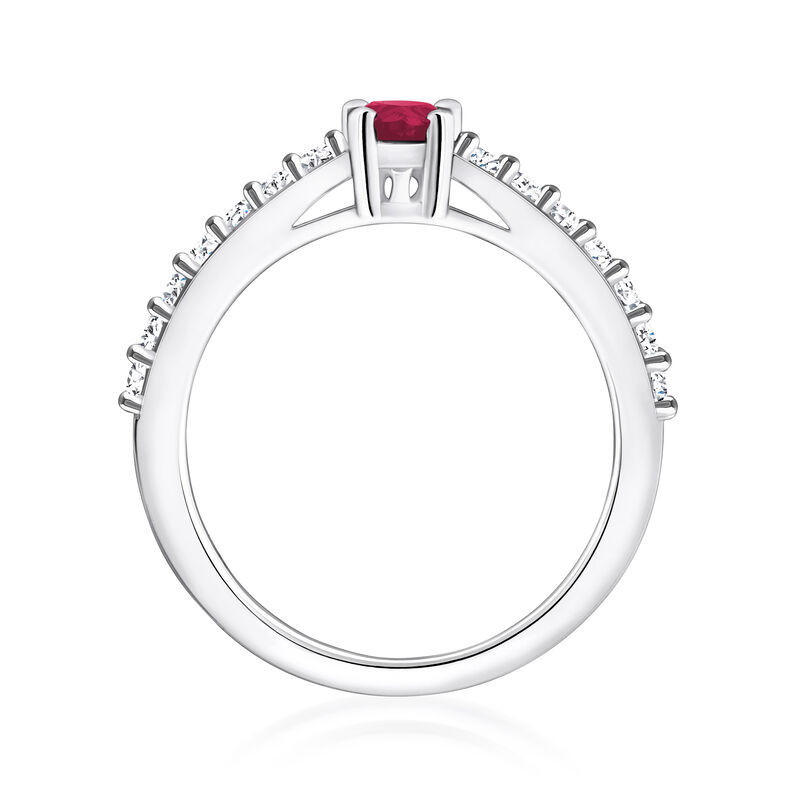 .50 Carat Ruby Ring with .28 ct. t.w. Diamonds in 14kt White Gold image number 2