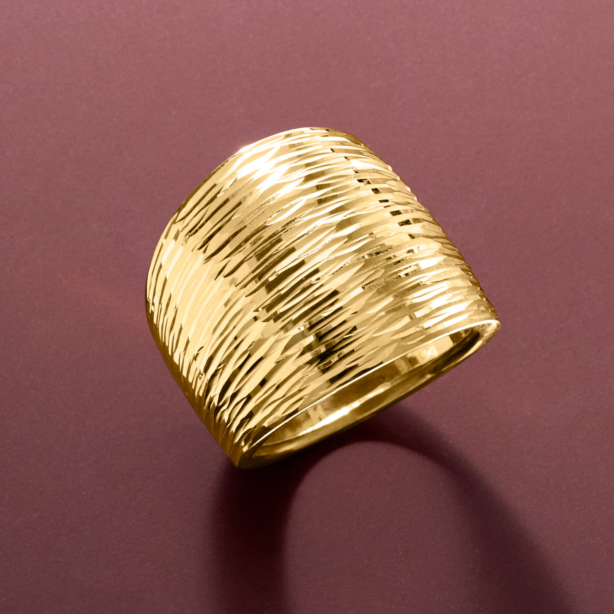 Italian 10kt Yellow Gold Diamond-Cut Dome Ring | Ross Simons