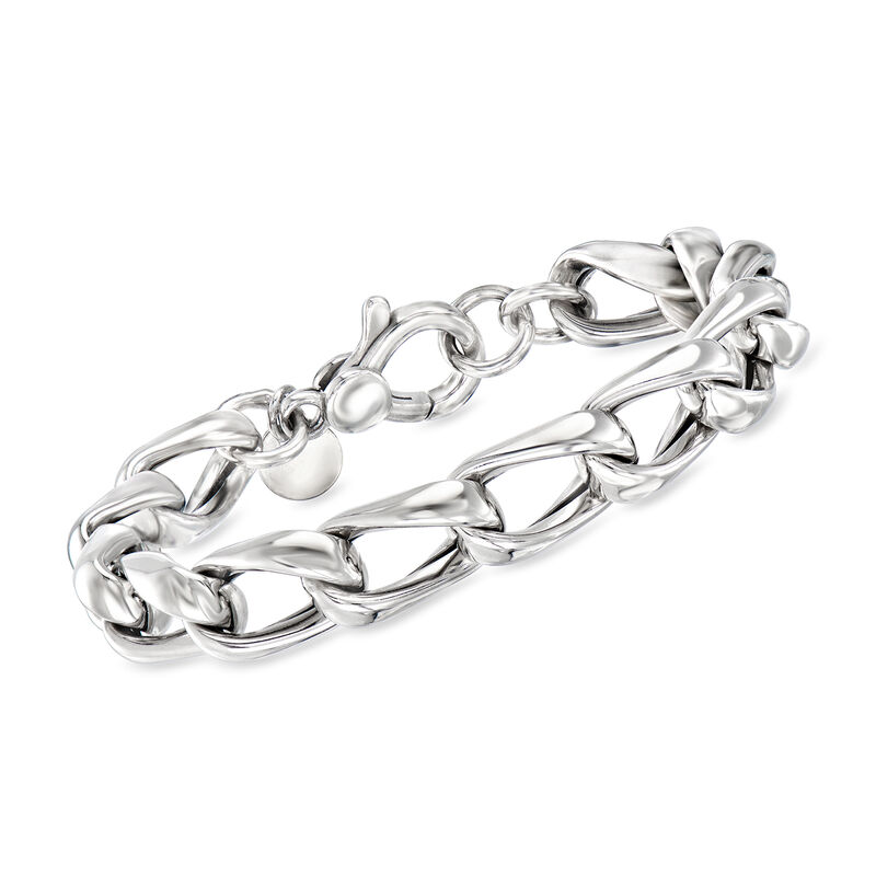 Italian Sterling Silver Curb-Link Bracelet image number 0