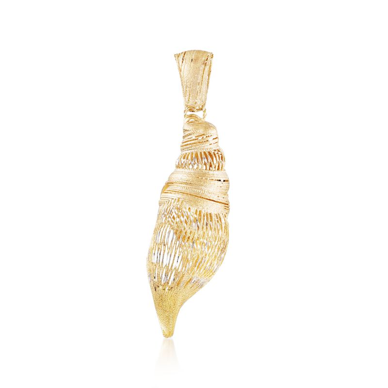 Italian Two-Tone Gold Seashell Pendant image number 0