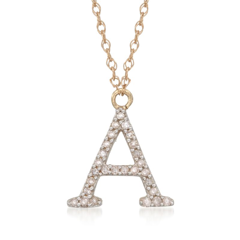 .10 ct. t.w. Diamond Initial "U" Necklace in 14kt Yellow Gold image number 1