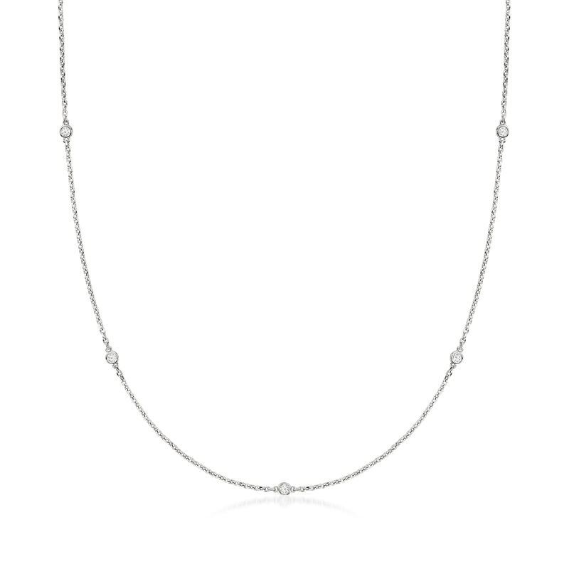 .20 ct. t.w. Lab-Grown Diamond Station Necklace in Sterling Silver