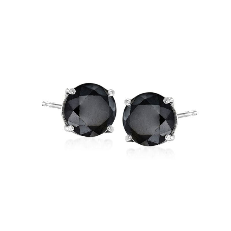 2.00 ct. t.w. Black Diamond Stud Earrings in Sterling Silver image number 0
