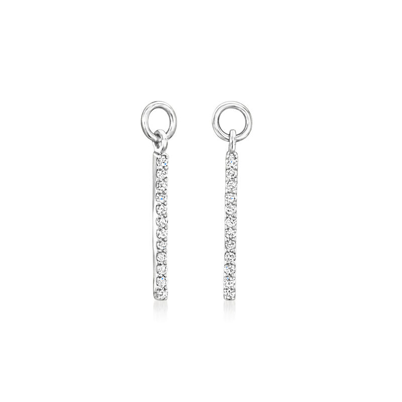 Diamond Bar Hoop Charms in Sterling Silver image number 2
