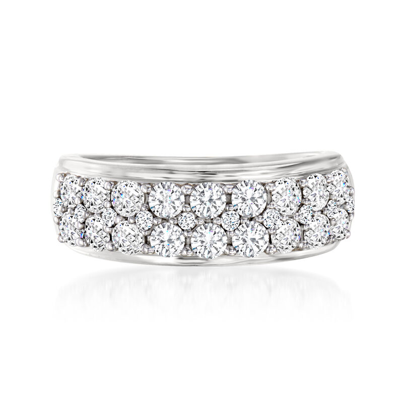 1.00 ct. t.w. Diamond Multi-Row Ring in 14kt White Gold image number 3