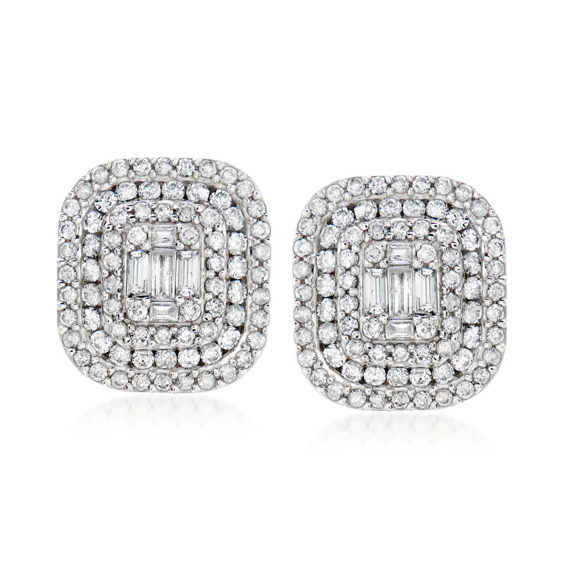 1.00 ct. t.w. Diamond Earrings in 14kt White Gold image number 0