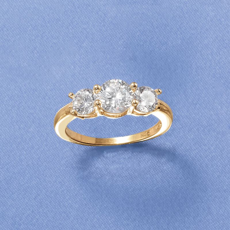 2.00 ct. t.w. CZ Ring in 14kt Yellow Gold image number 3
