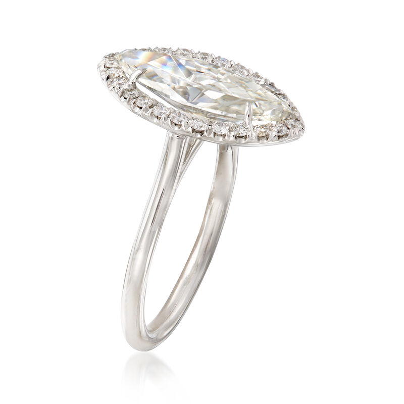Majestic Collection 2.49 Carat Marquise Diamond and .24 ct. t.w. Diamond Halo Ring in 18kt White Gold. Size 6.5 image number 2