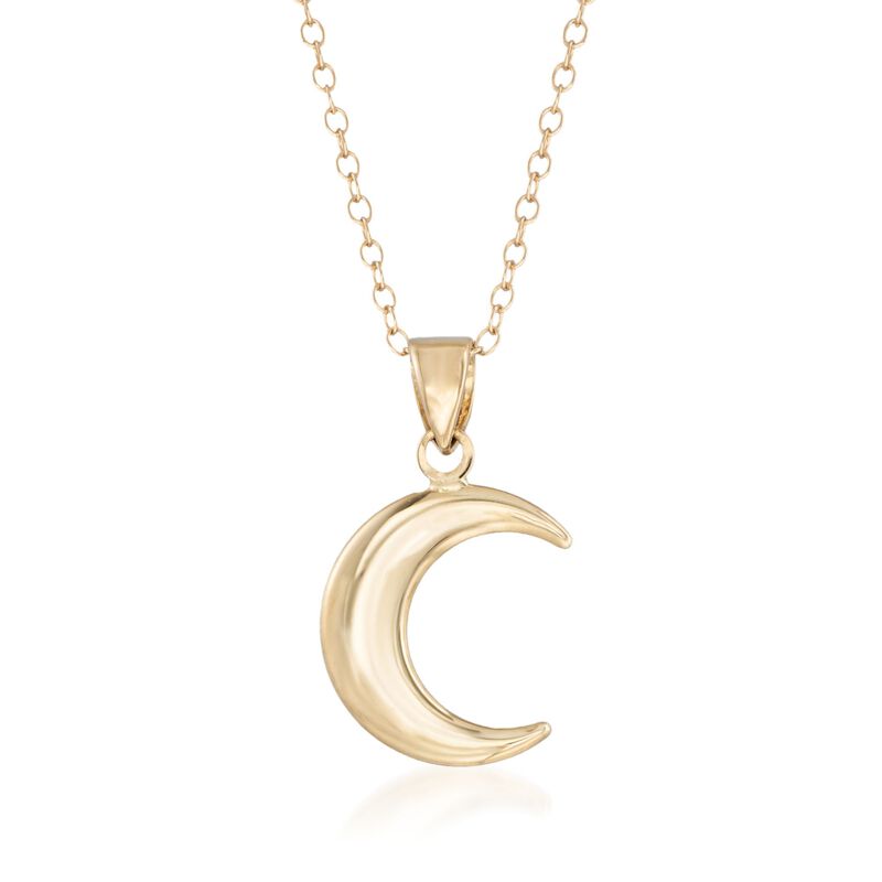 14kt Yellow Gold Crescent Moon Pendant Necklace Ross Simons