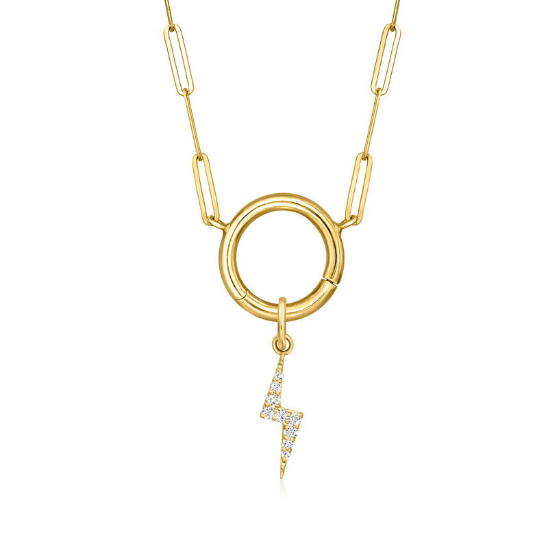 Diamond Lightning Bolt Charm in 14kt Yellow Gold  image number 2