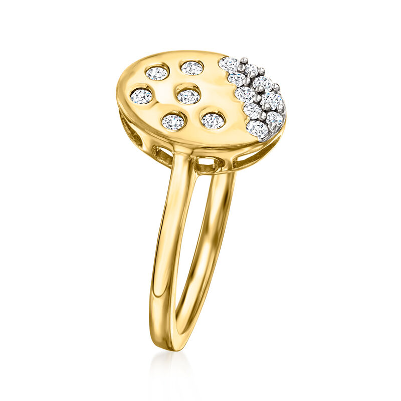 .20 ct. t.w. Scattered-Diamond Oval Ring in 18kt Gold Over Sterling image number 2