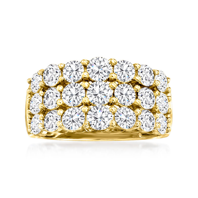 3.00 ct. t.w. Diamond Three-Row Ring in 14kt Yellow Gold image number 0