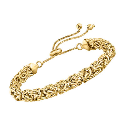 18kt Gold Over Sterling Silver Byzantine Bolo Bracelet