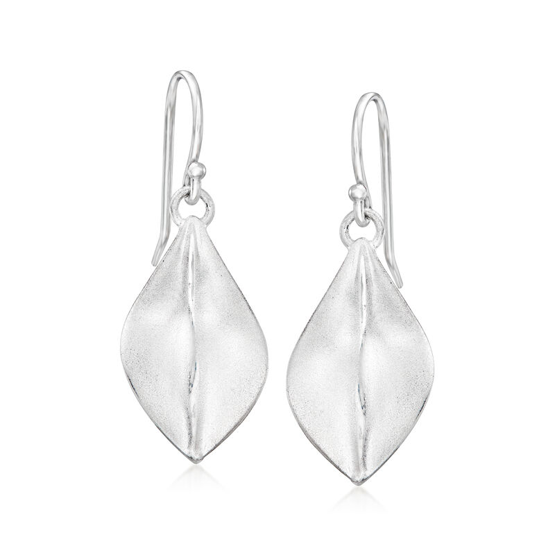 Zina Sterling Silver Leaf Drop Earrings image number 0
