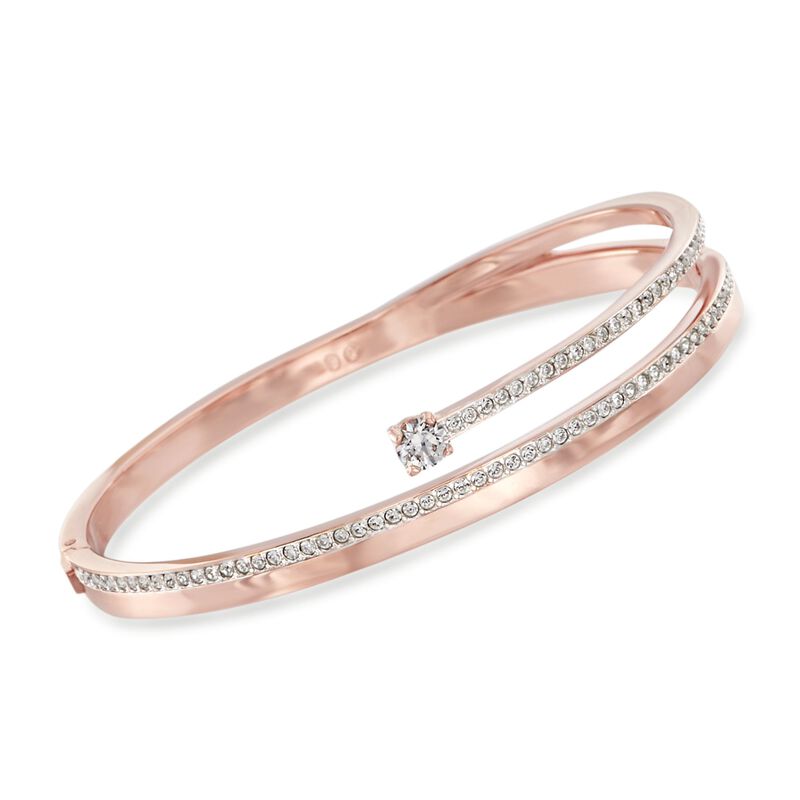 Swarovski Crystal &quot;Fresh&quot; Crystal Bangle Bracelet in Rose Gold Plate image number 0