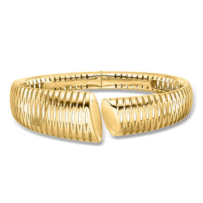 Italian 18kt Yellow Gold Crisscross Cuff Bracelet