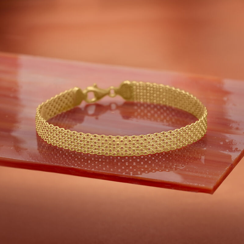 18kt Gold Over Sterling Bismark-Link Bracelet image number 4