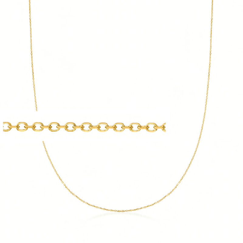 0.8mm 14kt Yellow Gold Cable-Chain Necklace image number 0