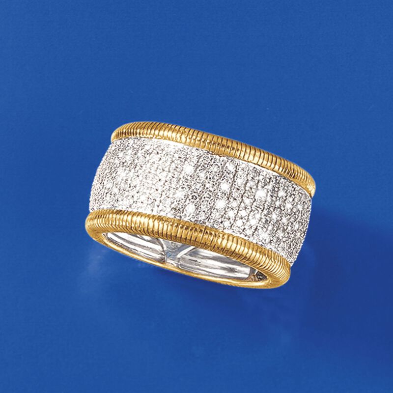 .42 ct. t.w. Pave Diamond Eternity Band in 14kt Gold Over Sterling image number 3