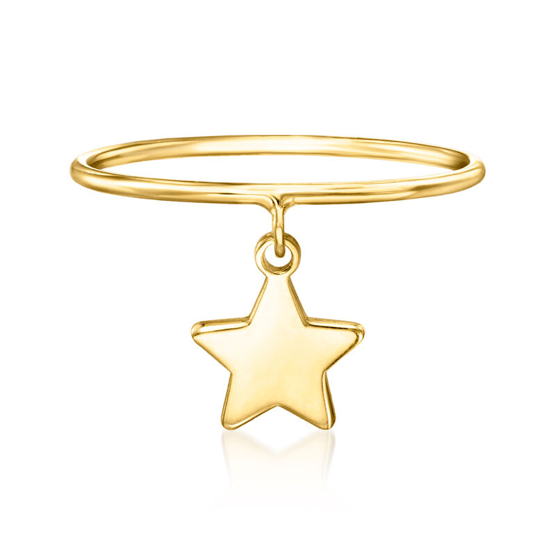 Italian 14kt Yellow Gold Star Charm Ring. Size 7 image number 0