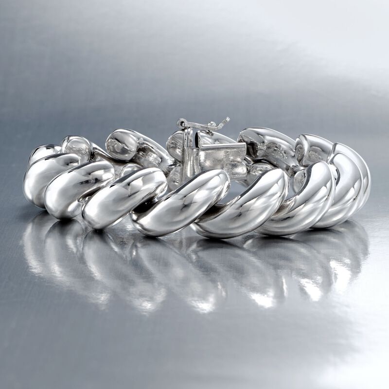 Italian Sterling Silver Large San Marco Bracelet. 8.25&quot; image number 2