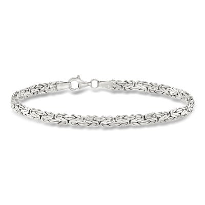Sterling Silver Flat Byzantine Bracelet