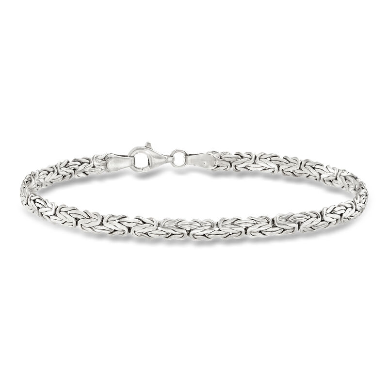 Sterling Silver Flat Byzantine Bracelet image number 0