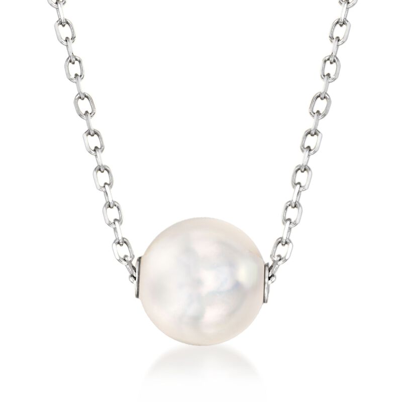 Mikimoto 8mm A+ Akoya Pearl Necklace in 18kt White Gold. 16&quot; image number 0