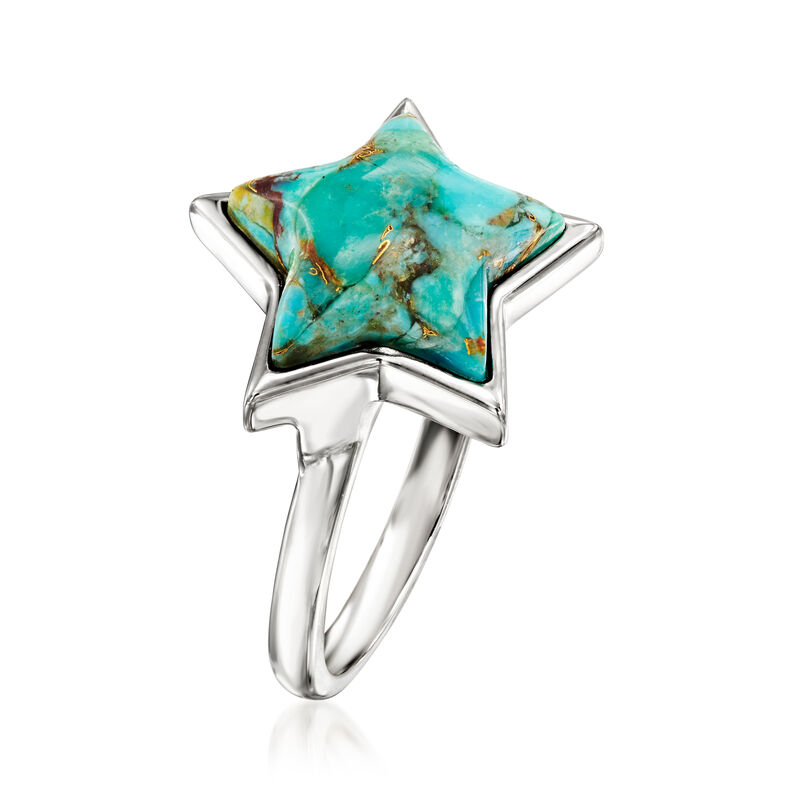 Turquoise Star Ring in Sterling Silver image number 2