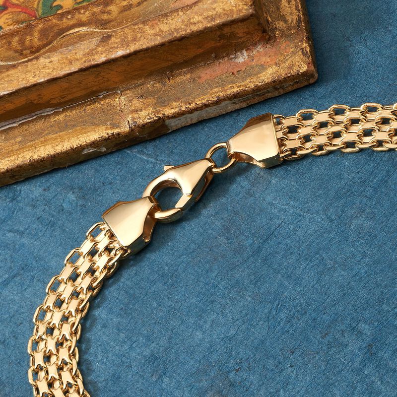 Italian 18kt Yellow Gold Bismark-Link Bracelet image number 6