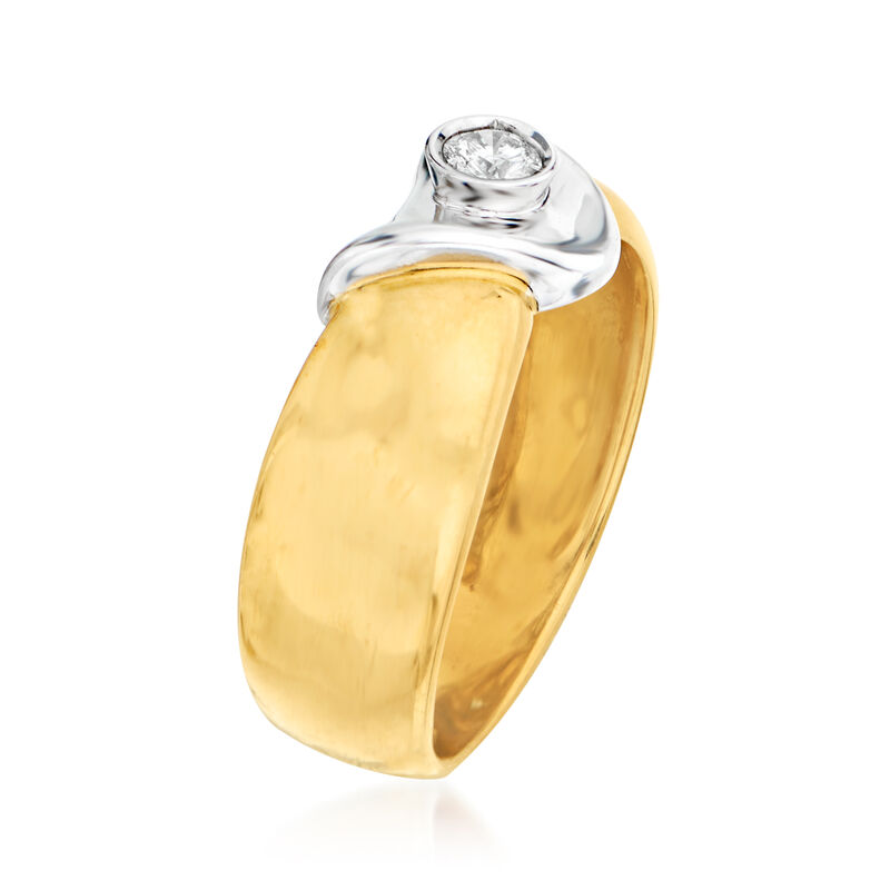 C. 1990 Vintage Salvini .12 Carat Diamond Ring in 18kt Two-Tone Gold. Size 6 image number 2