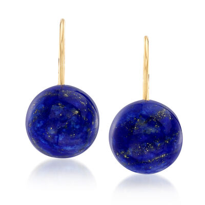 Lapis Drop Earrings in 14kt Yellow Gold