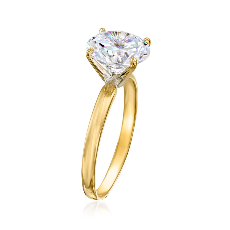 C. 2000 Vintage 2.50 Carat CZ Solitaire Ring in 14kt Yellow Gold. Size 7 image number 2