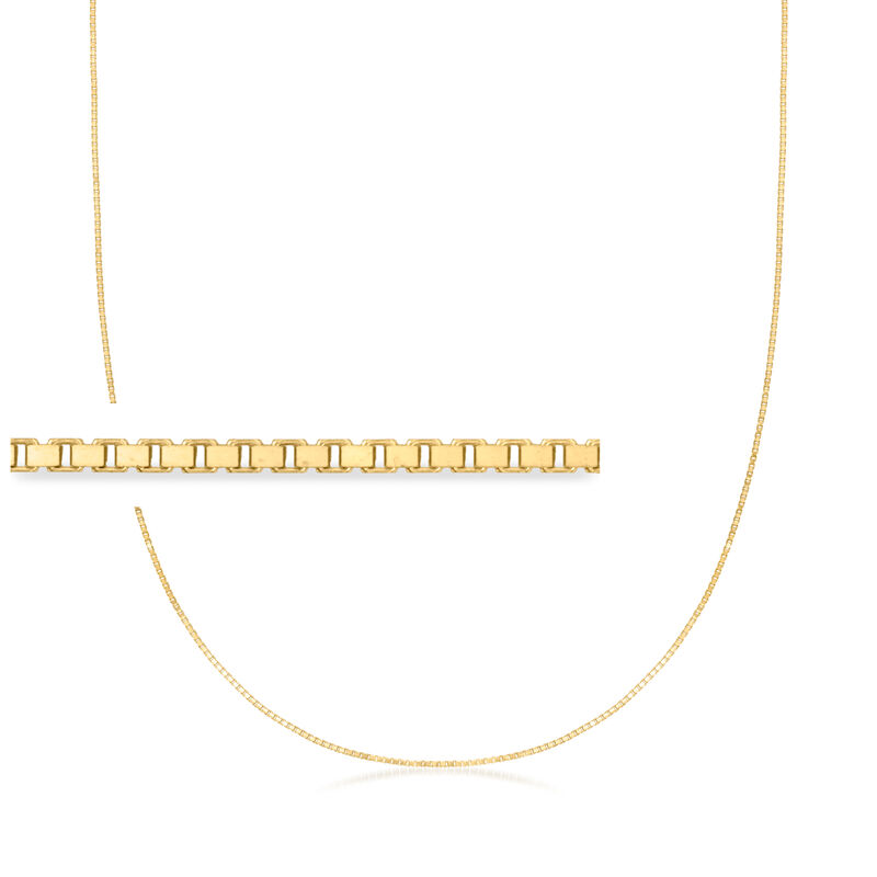 1mm 14kt Yellow Gold Box-Chain Necklace image number 0