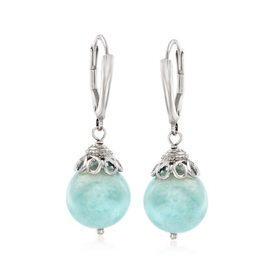 20.00 ct. t.w. Aquamarine Drop Earrings in Sterling Silver