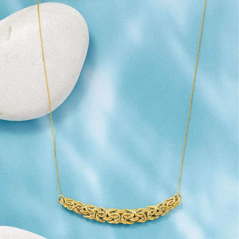 14kt Yellow Gold Byzantine Center Necklace image number 2