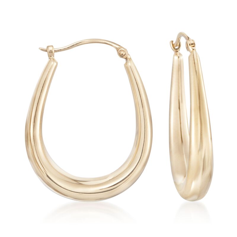 14kt Yellow Gold Graduated Hoop Earrings image number 0