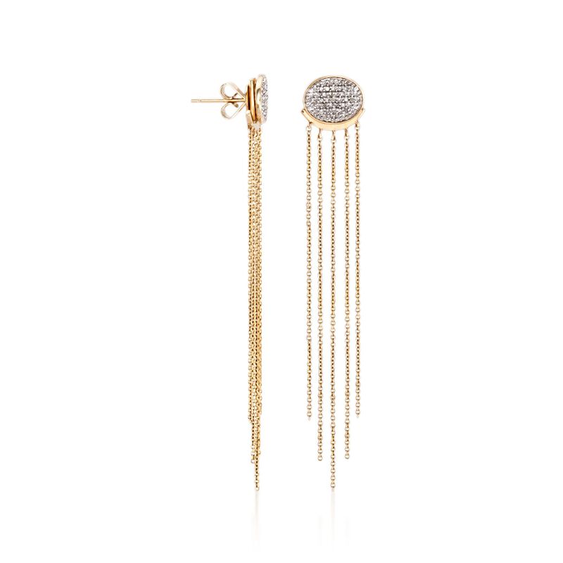 .38 ct. t.w. Diamond Jewelry Set: Earrings and Fringe Front-Back Jackets in 14kt Yellow Gold image number 2