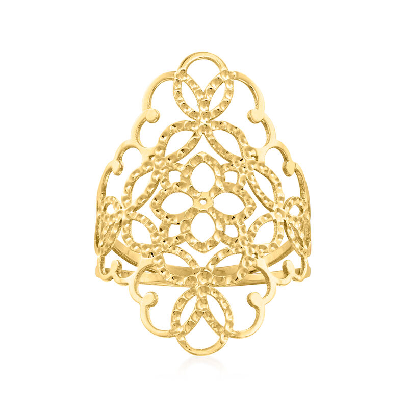 Italian 14kt Yellow Gold Filigree Ring image number 0