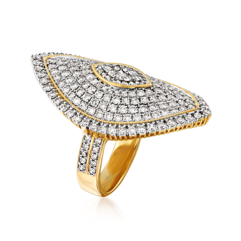 2.50 ct. t.w. Diamond Marquise-Shaped Ring in 14kt Yellow Gold image number 2