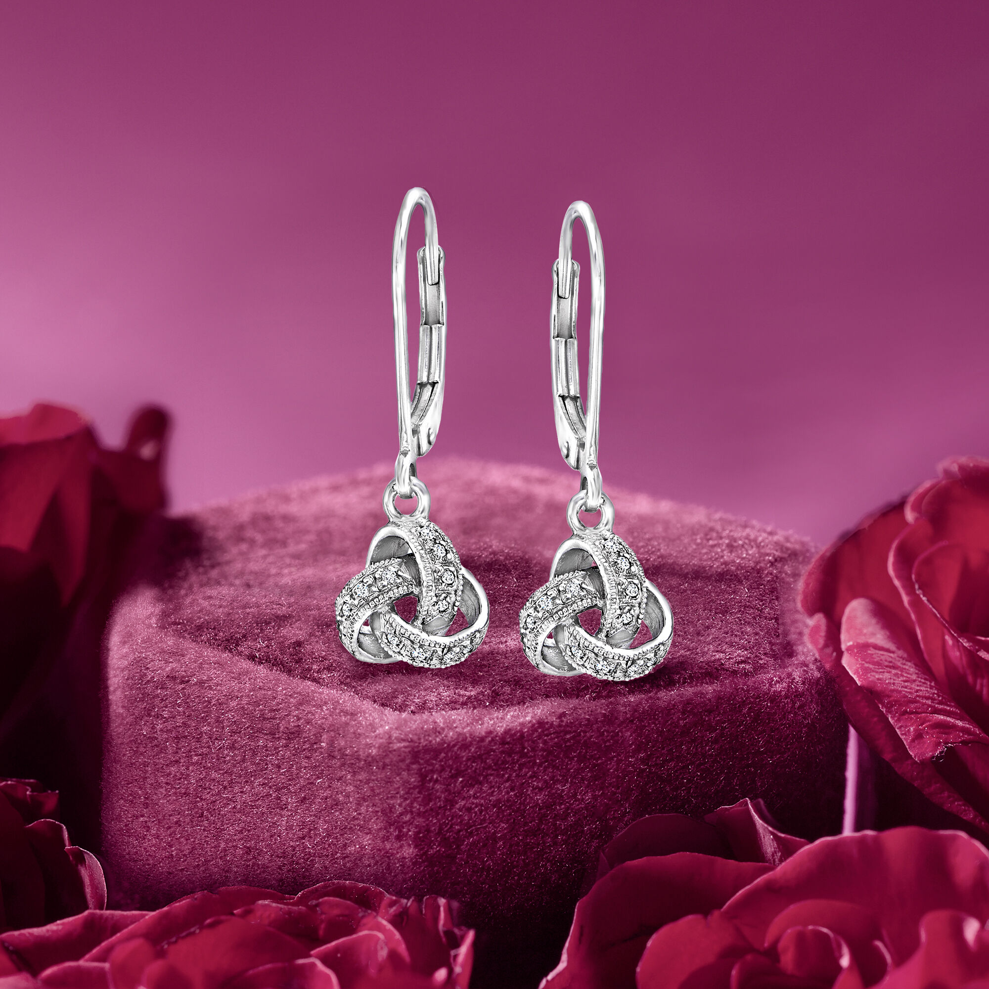 Love knot leverback earrings on sale