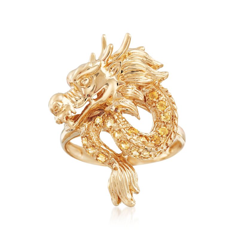 .30 ct. t.w. Citrine Dragon Ring in 14kt Yellow Gold image number 0