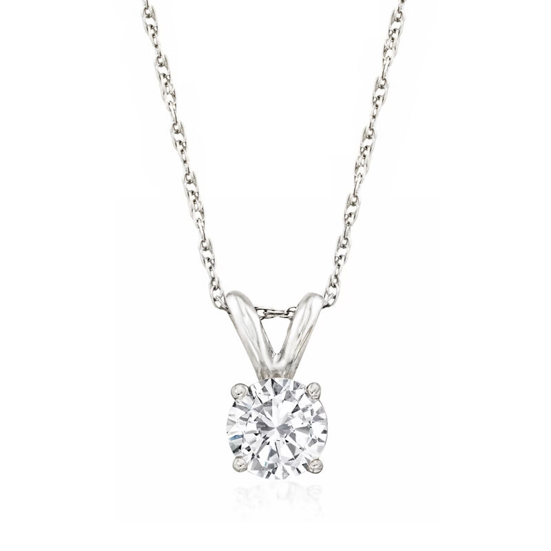 .50 Carat Diamond Solitaire Necklace in 14kt White Gold image number 0