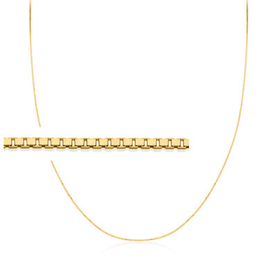 .7mm 14kt Yellow Gold Adjustable Box-Chain Necklace