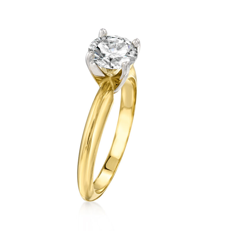 1.01 Carat Diamond Solitaire Ring in 14kt Yellow Gold image number 2