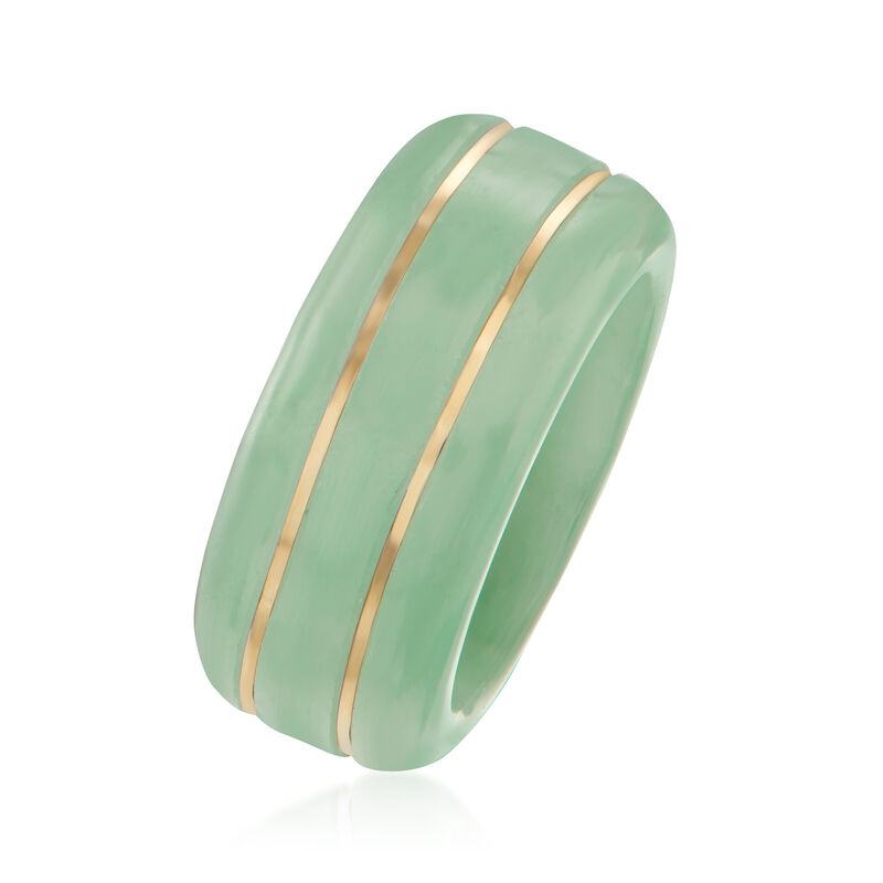 Jade Ring with 14kt Yellow Gold image number 2