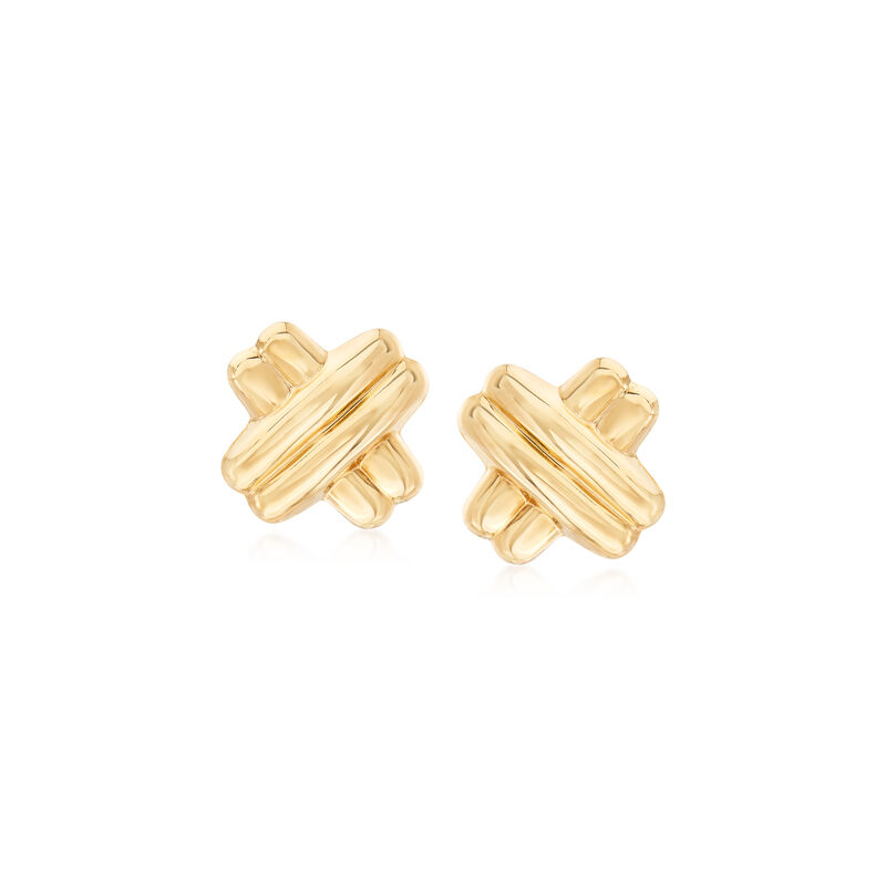 14kt Yellow Gold Double Crisscross Earrings image number 0