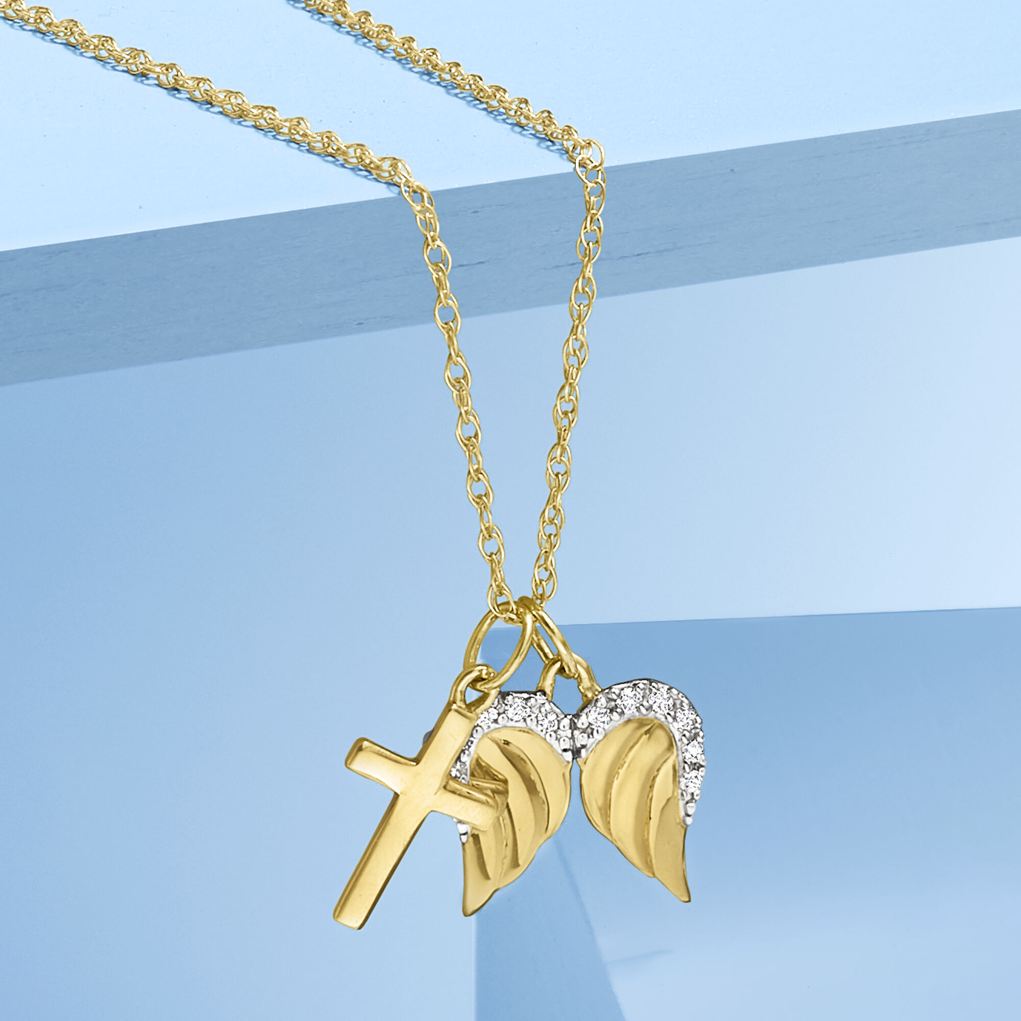 White gold angel wings pendant cheap