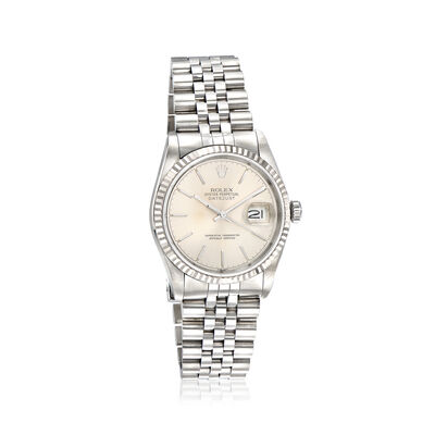 Pre-Owned Rolex Datejust Men's 36mm Automatic Stainless Steel and 18kt White Gold Watch
