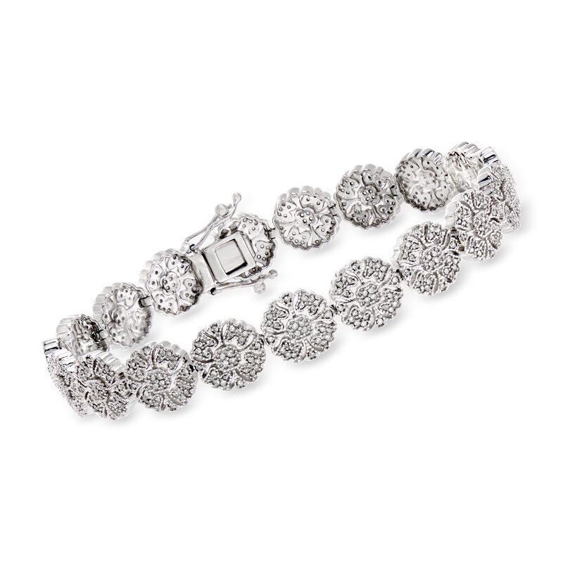 1.00 ct. t.w. Diamond Bracelet in Sterling Silver image number 0
